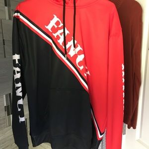 Fancy Fit Red and Black Hoodie M